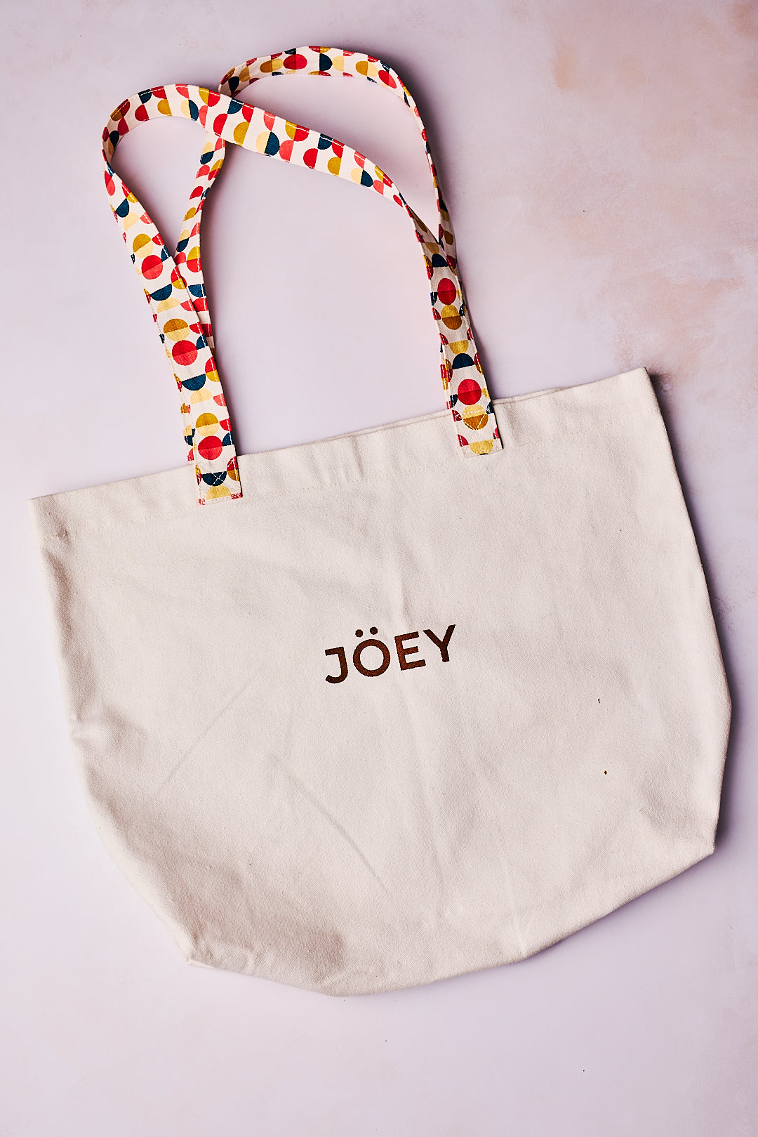 Jöey Tote Bag, 100% cotton tote on a grey background