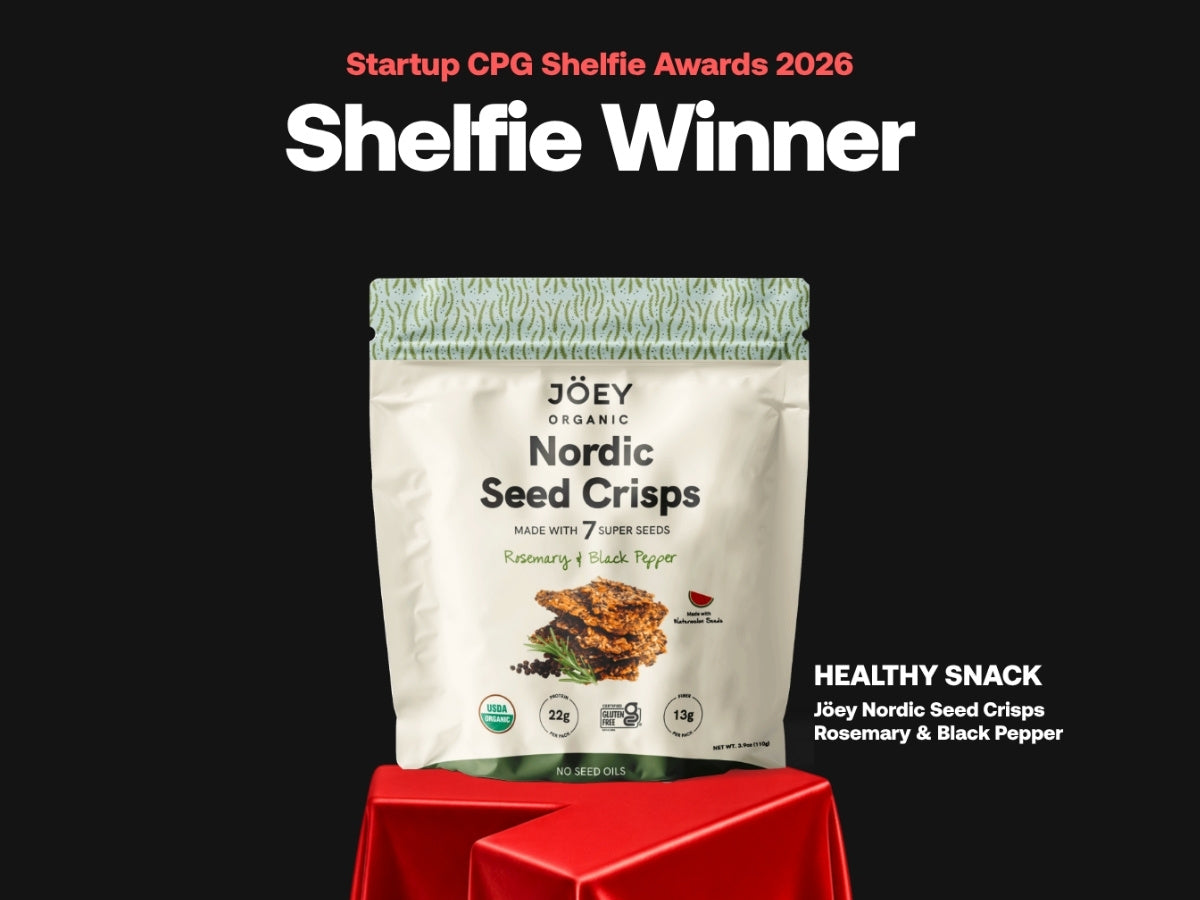 Jöey Nordic Seed Crisps named a 2026 Startup CPG Shelfie Award winner in the Healthy Snack category
