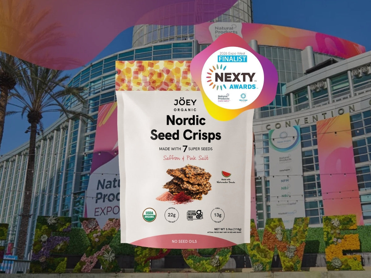 Jöey Nordic Seed Crisps featured in the 2026 NEXTY Award finalists announcement from New Hope Network