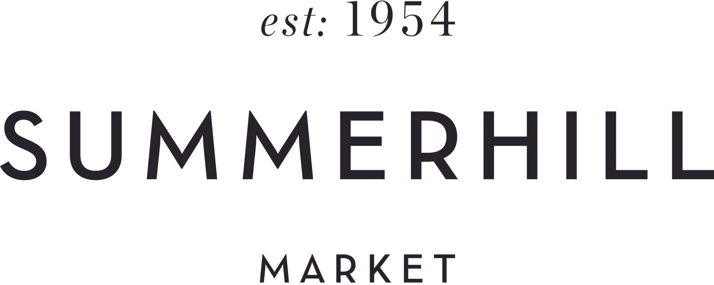 Summerhill Market logo with establishment year on a white background